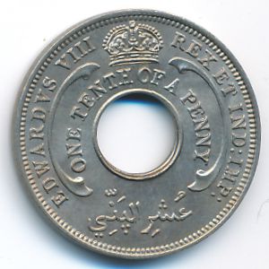 British West Africa, 1/10 penny, 1936