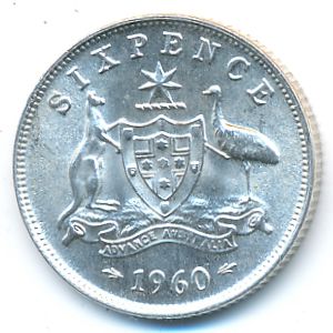 Австралия, 6 пенсов (1960 г.)