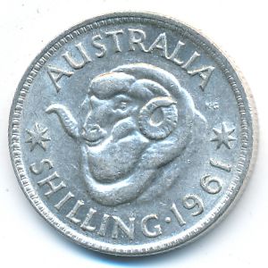 Australia, 1 shilling, 1961