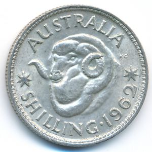 Australia, 1 shilling, 1962