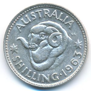 Australia, 1 shilling, 1963