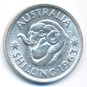 Australia, 1 shilling, 1963