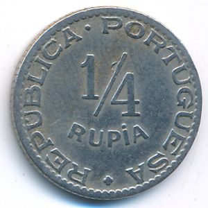 Portuguese India, 1/4 rupia, 1947