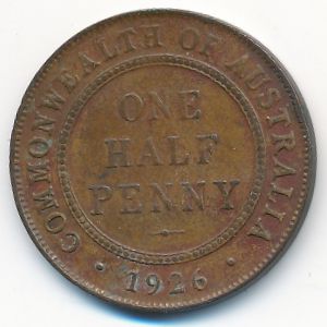 Australia, 1/2 penny, 1926