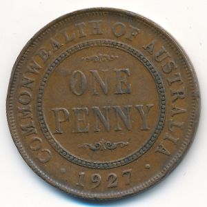 Австралия, 1 пенни (1927 г.)