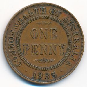 Австралия, 1 пенни (1935 г.)