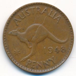 Австралия, 1 пенни (1948 г.)