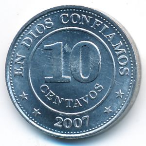 Nicaragua, 10 centavos, 2007