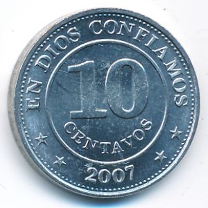 Nicaragua, 10 centavos, 2007