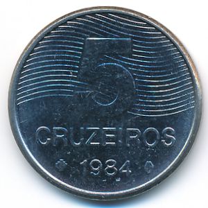 Brazil, 5 cruzeiros, 1984