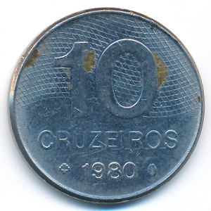 Бразилия, 10 крузейро (1980 г.)