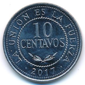 Боливия, 10 сентаво (2017 г.)