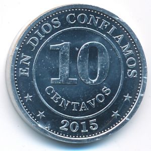 Nicaragua, 10 centavos, 2015