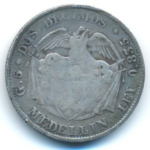 Колумбия, 2  десимо (1874 г.)