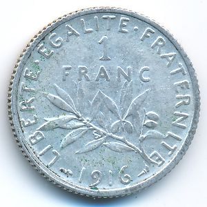 Франция, 1 франк (1916 г.)