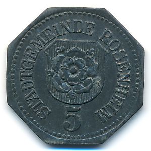 Розенхайм., 5 пфеннигов (1917 г.)