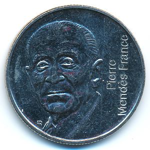 France, 5 francs, 1992