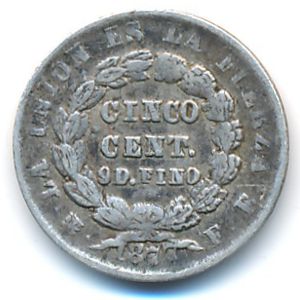Боливия, 5 сентаво (1877 г.)