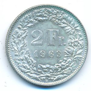 Швейцария, 2 франка (1963 г.)