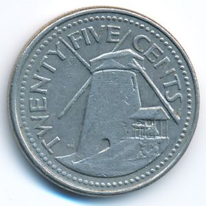Barbados, 25 cents, 1996