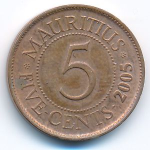 Маврикий, 5 центов (2005 г.)