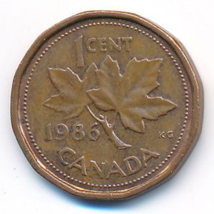 Канада, 1 цент (1986 г.)