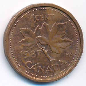 Канада, 1 цент (1987 г.)