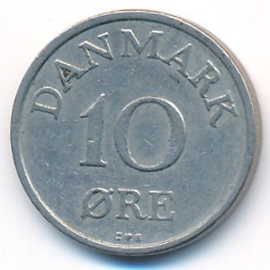 Denmark, 10 ore, 1956