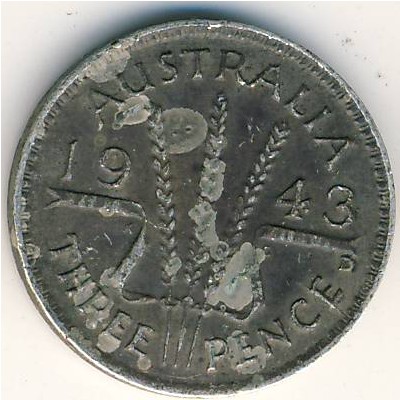 Австралия, 3 пенса (1943 г.)