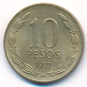 Чили, 10 песо (1992 г.)