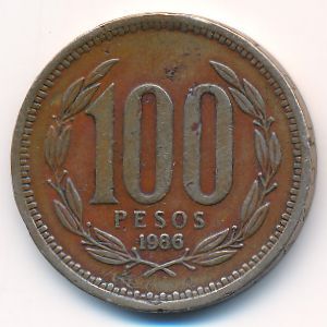 Chile, 100 pesos, 1986