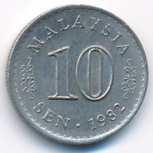 Malaysia, 10 sen, 1982