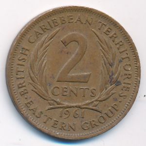 Восточные Карибы, 2 цента (1961 г.)