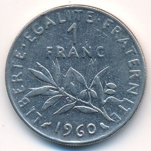 Франция, 1 франк (1960 г.)