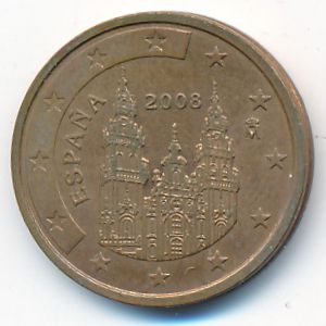 Испания, 2 евроцента (2008 г.)