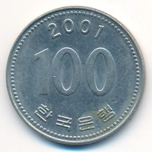 Южная Корея, 100 вон (2001 г.)