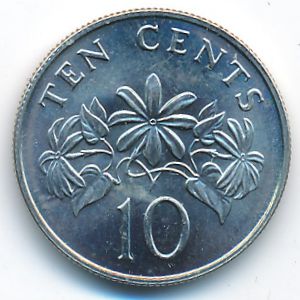 Singapore, 10 cents, 1987