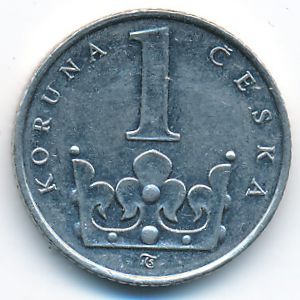 Czech, 1 koruna, 1996