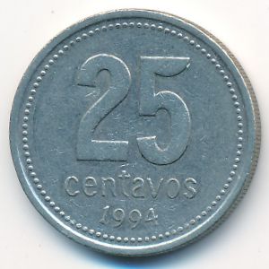 Аргентина, 25 сентаво (1994 г.)