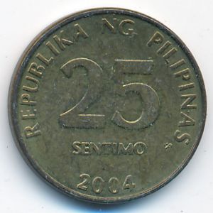 Филиппины, 25 сентимо (2004 г.)