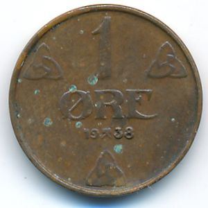 Норвегия, 1 эре (1938 г.)