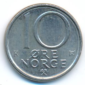 Норвегия, 10 эре (1989 г.)