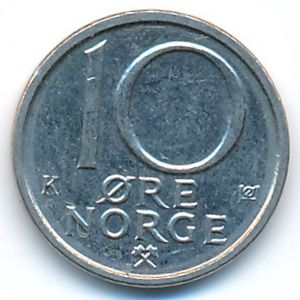Норвегия, 10 эре (1991 г.)