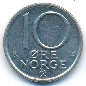 Norway, 10 ore, 1991