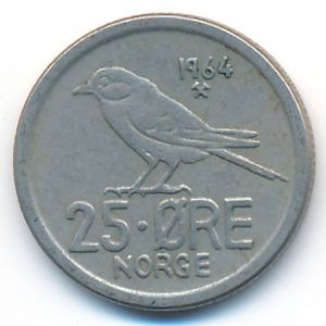 Норвегия, 25 эре (1964 г.)