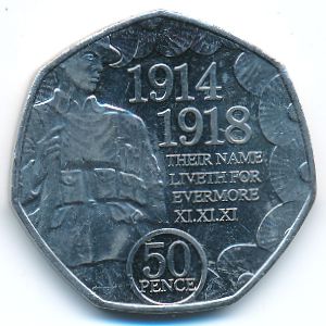Isle of Man, 50 pence, 2018