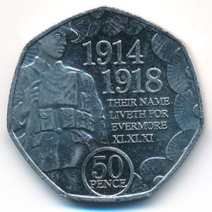 Isle of Man, 50 pence, 2018