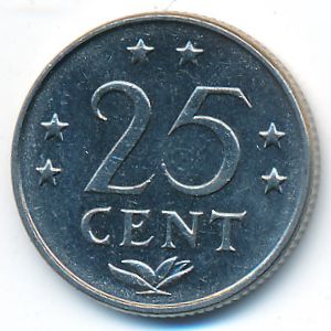 Антильские острова, 25 центов (1977 г.)