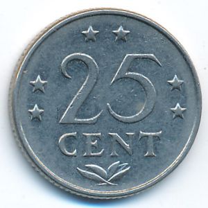 Antilles, 25 cents, 1977