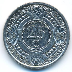 Антильские острова, 25 центов (1989 г.)